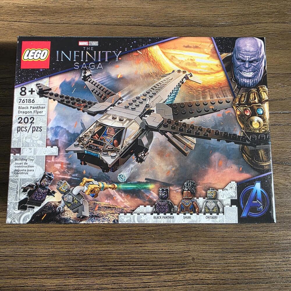 LEGO Marvel Studios Infinity Saga Black Panther Dragon Flyer Set 76186 NEW Shuri